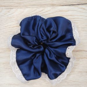 Lace Scrunchie Large Navy